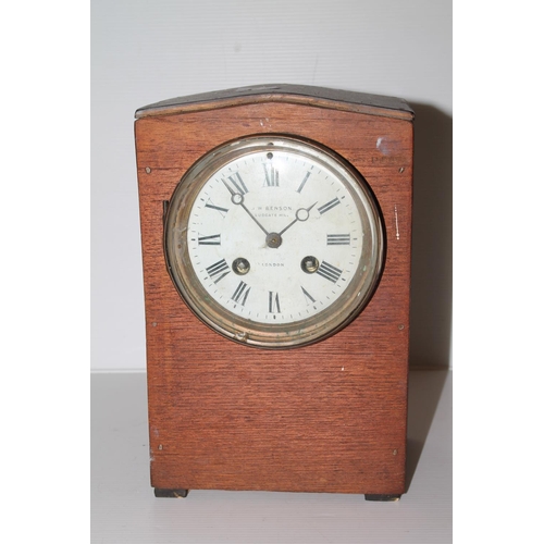 35 - J.W Benson of Ludgate Hill mantel clock, 23cm.