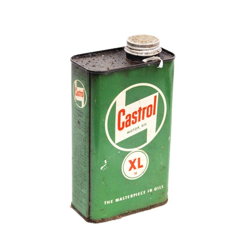 Carton containing assorted car accessories including a pair of headlights, oil cans including Castrol, battery charger, also a shoe last etc.