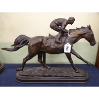 Leonardo bronze effect race horse figure
