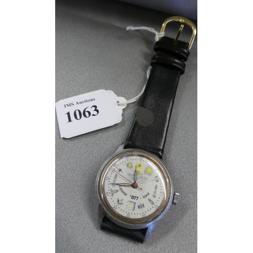 Vintage Swiss Roamer Masonic Wristwatch, Lodge 877 Oak