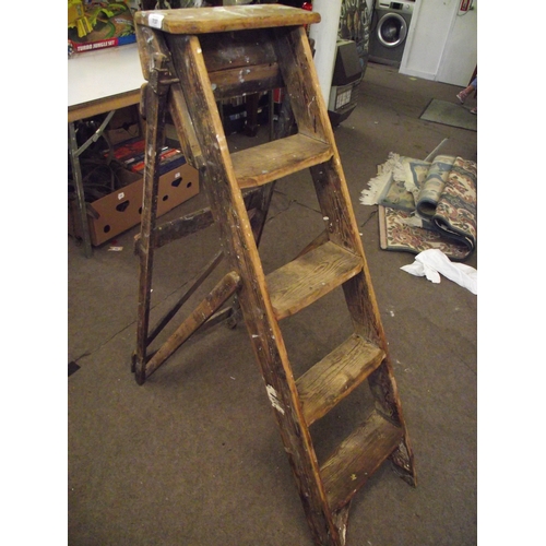 Set of CA Jones 5 foot wooden step ladders