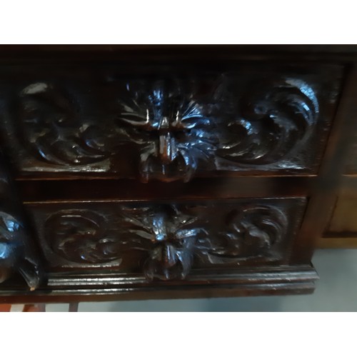 3 - Beautiful unusual vintage gothic draw unit on pin legs. Find another one. 113 x 68 x 36cm