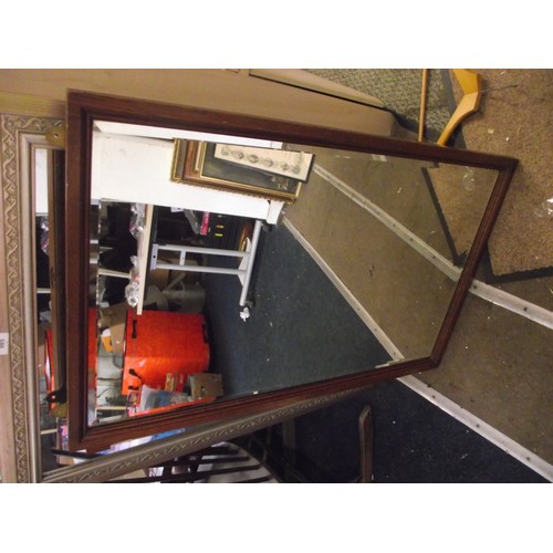54 - Very heavy bevelled mirror 3 x 2 ft