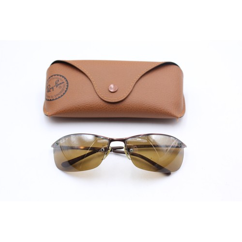 7 - ,Classic RAY-BAN Brown Framed Sports Style SUNGLASSES w/ Polarized Lenses, Case