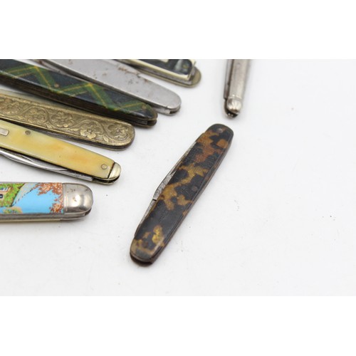 9 - ,14 x Assorted POCKET KNIVES / TOOLS Inc Antique, Vintage, Souvenir, MOP Etc