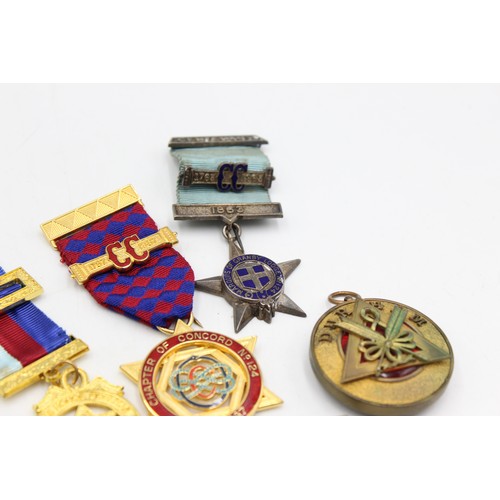 27 - ,10 x Assorted Vintage MASONIC Medals / Jewels Inc Durham, Sussex, Steward Etc