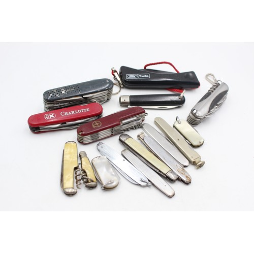 47 - ,16 x Assorted POCKET KNIVES / TOOLS Inc Vintage, Swiss Army, Multi-Tool Etc