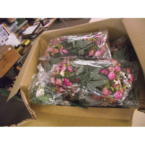 52 - Large box of new artificial flowers.