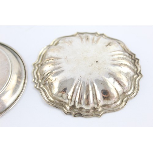 260 - ,2 x Assorted Vintage Stamped .830 & .925 STERLING SILVER Pin Trinket Dishes 40g