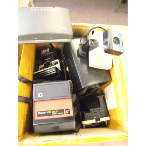 25 - Box of Retro instant print cameras Polaroid ect.