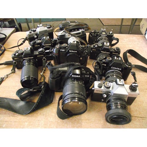 42 - 10 cameras Yashika, Praktica, Chinon, Nikon ect.