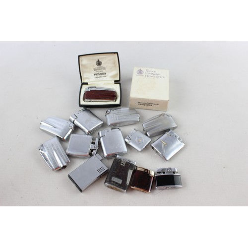 12 - ,15 x Assorted Vintage RONSON Cigarette LIGHTERS Inc Boxed, Varaflame, Viking