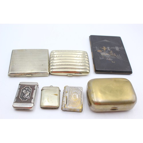 19 - ,7 x Antique / Vintage TOBACCIANA Inc Vestas, Silver Plate, Cigarette Cases Etc