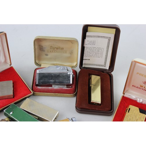 20 - ,18 x Assorted Vintage BRANDED Cigarette LIGHTERS Inc Boxed, Maruman, Champ Etc