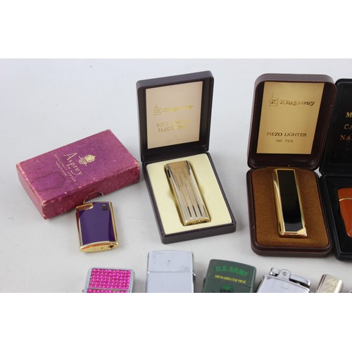 21 - ,20 x Assorted Vintage BRANDED Cigarette LIGHTERS Inc Boxed, Kingsway, Hadson Etc