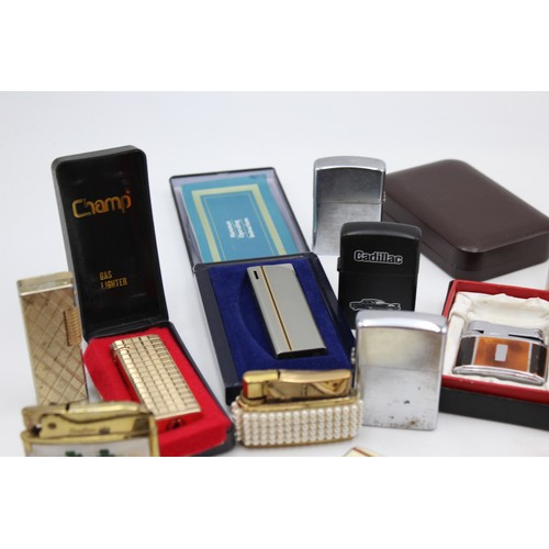 25 - ,18 x Assorted Vintage BRANDED Cigarette LIGHTERS Inc Boxed, Maruman, Champ Etc