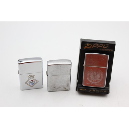 27 - ,3 x Assorted ZIPPO Cigarette LIGHTERS Inc Vintage, Boxed, Plain, American Etc