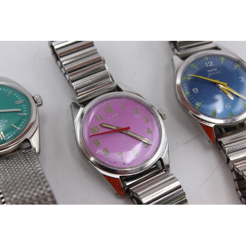45 - ,3 x Assorted Gents Mechanical HMT WRISTWATCHES Hand-Wind WORKING