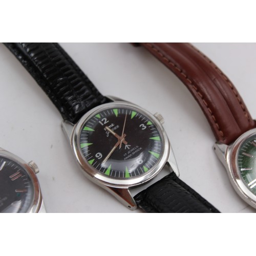 53 - ,3 x Assorted Gents Mechanical HMT WRISTWATCHES Hand-Wind WORKING