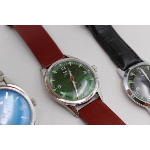 54 - ,3 x Assorted Gents Mechanical HMT WRISTWATCHES Hand-Wind WORKING