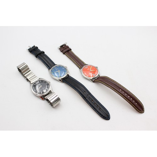 55 - ,3 x Assorted Gents Mechanical HMT WRISTWATCHES Hand-Wind WORKING