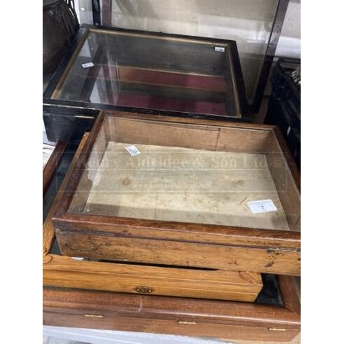 20th cent. Treen glazed display case, sloping top. 21ins. x ... | Barnebys