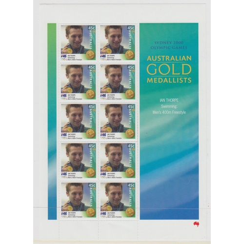 340 - Australian Gold Medallists 2000 Olympics mint sheetlet collection in special album
