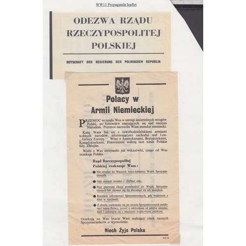 416 - WWII Propaganda Leaflet, dropped over Poland