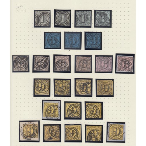 428 - Thurn and Taxis – 1852 to 1867 mint and used collection on album pages, including a good run of mint... 
