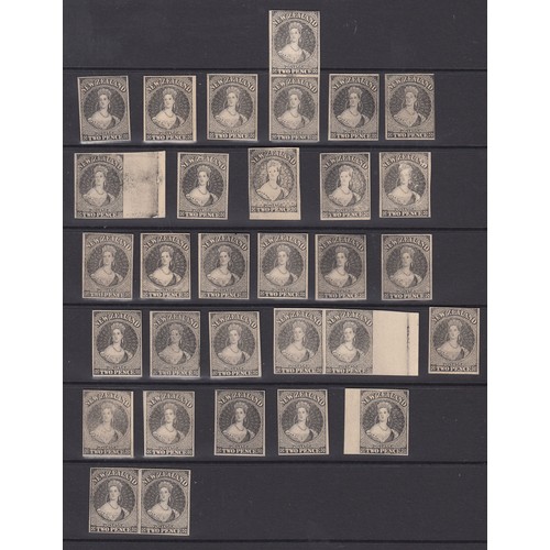 759 - A group of x31 QV Chalon 2d proofs in black, on thin card
