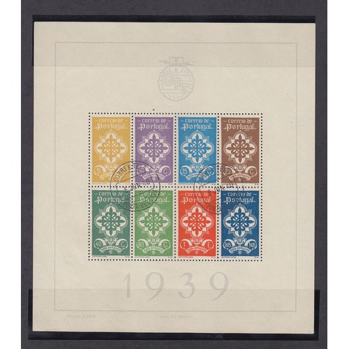 775 - A collection of used mini sheets from 1940 to 1949, including 1940 SG MS911a Portuguese Legion mini ... 