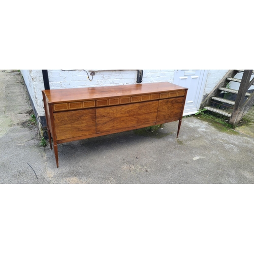 508 - Mid Century Rosewood Sideboard (203cm W 50cm D 87cm T)