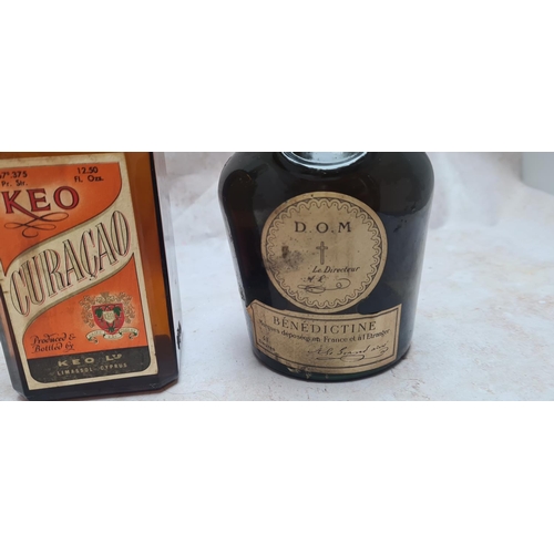 34 - 2 Vintage Bottles Benedictine & Curacao