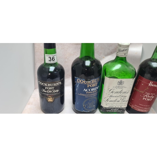 36 - 4 Vintage Bottles Including Harrods Port & Cockburns Port
