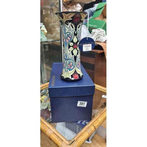 391 - Moorcroft Vase 25cm Mint & Boxed Signed Sian Leeper