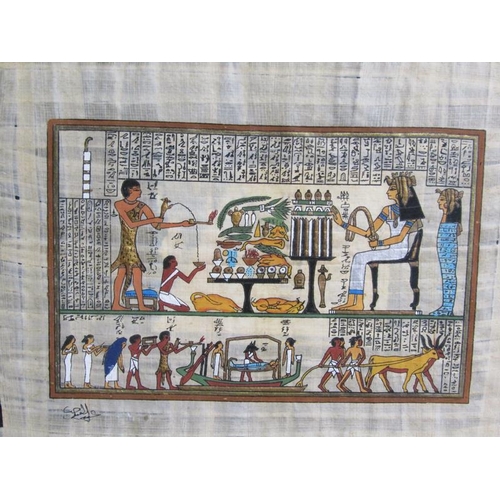 1119 - FOUR EGYPTIAN PAINTINGS ON PAPYRUS