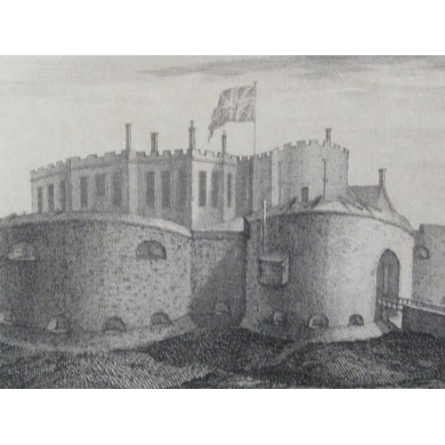 1057 - BLACK AND WHITE ENGRAVING THE NORTH WEST VIEW OF WALMER CASTLE IN THE COUNTY OF KENT TOGETHER WITH B... 