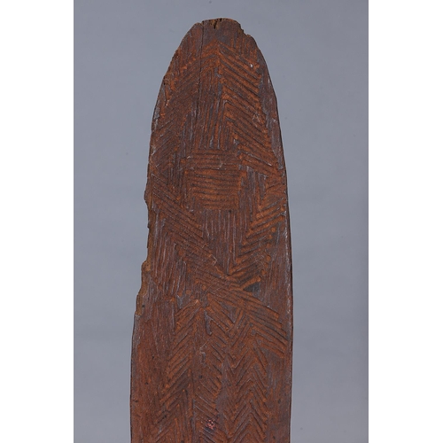 1051 - RARE CEREMONIAL CLUB, WESTERN AUSTRALIA, Carved and engraved hardwood and natural pigment (with cust... 