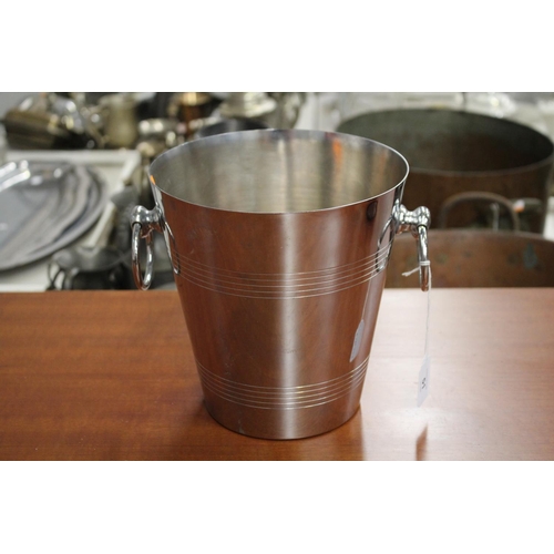 51 - Plain twin handled champagne bucket, approx 20cm H x 19cm Dia