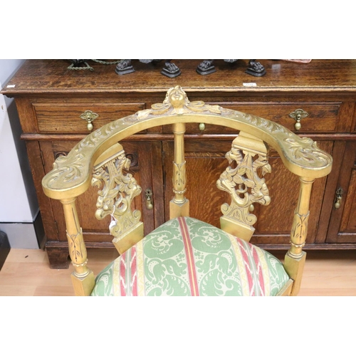 103 - Decorative gilt painted wood corner chair
