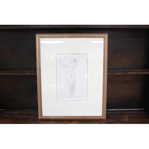 55 - Norman Alfred William Lindsay (1879-1969) Australia, pencil, Georgina (standing Nude) initialled low... 