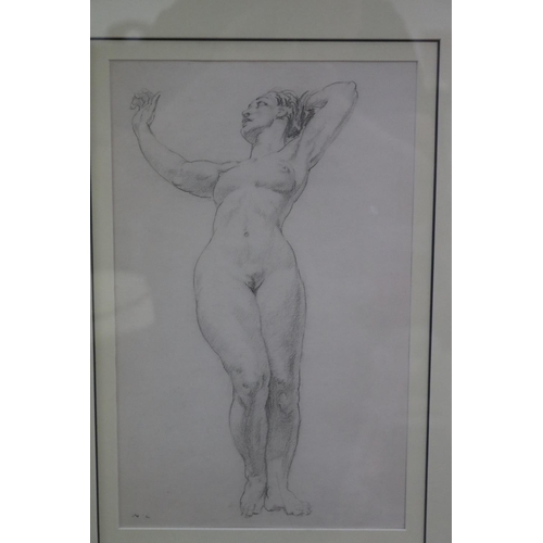 55 - Norman Alfred William Lindsay (1879-1969) Australia, pencil, Georgina (standing Nude) initialled low... 