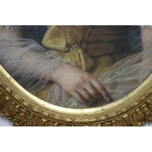 156 - Marek Hugone (Russian Princess) antique oil on canvas oval portrait of a lady, signed dated middle l... 