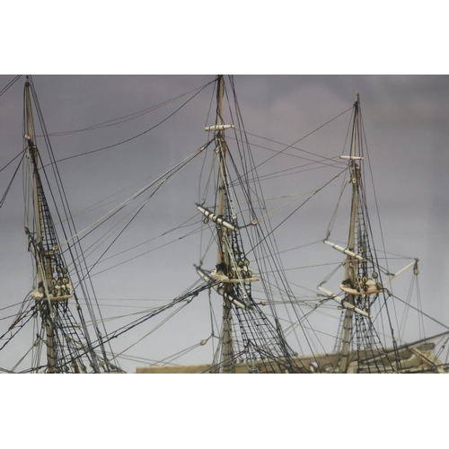 241 - SHOULD READ - A well detailed French prisoner-of-war-style bone and horn model of a 42 gun frigate -... 