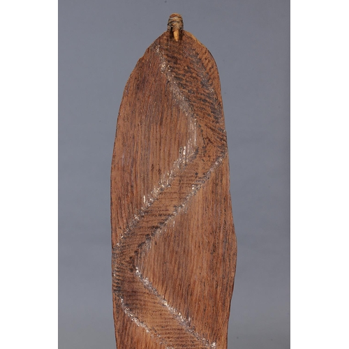 10 - EARLY INCISED SPEAR THROWER (WOOMERA), WESTERN AUSTRALIA, Carved and engraved hardwood and natural p... 