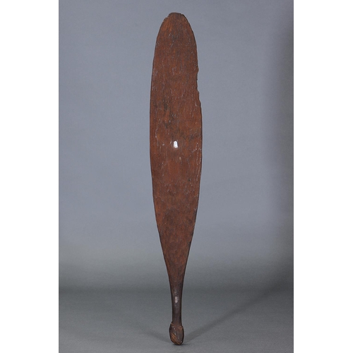 13 - RARE CEREMONIAL CLUB, WESTERN AUSTRALIA, Carved and engraved hardwood and natural pigment (with cust... 