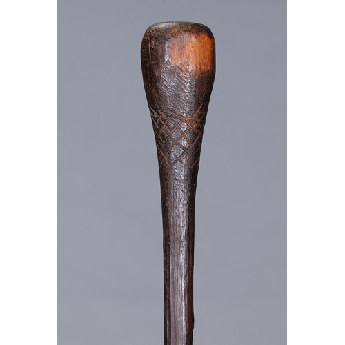 23 - EARLY INCISED BULBOUS CLUB, SOUTH EAST SOUTH AUSTRALIA, Carved and engraved hardwood (with custom st... 