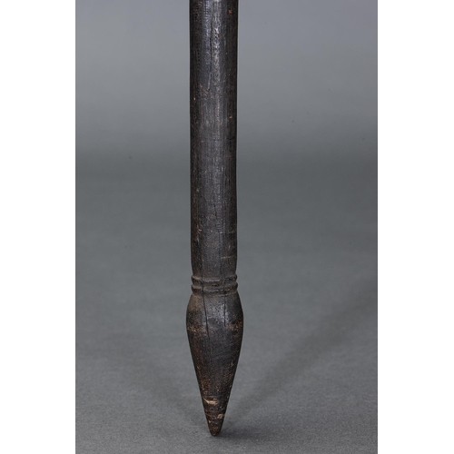 28 - EARLY LARGE THROWING CLUB, FLINDERS RANGES, SOUTH AUSTRALIA, Carved and engraved hardwood (with cust... 