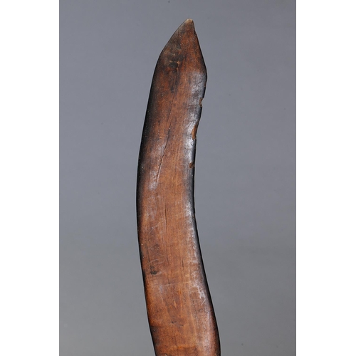 31 - RARE SWORD CLUB, VICTORIA, Carved and engraved hardwood (with custom stand) Unusual elongated ovoid ... 