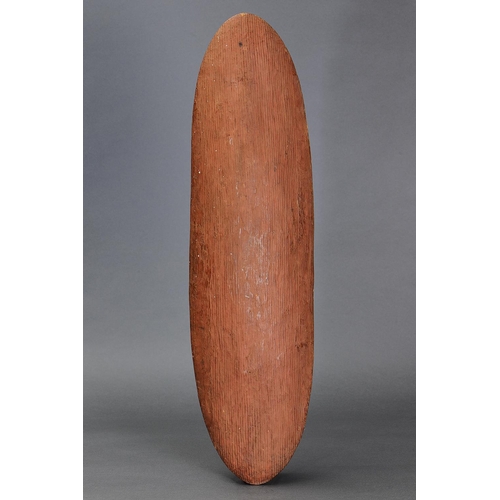36 - FINE COOLAMON, WESTERN AUSTRALIA, Carved and engraved wood and natural pigment (with custom stand) A... 